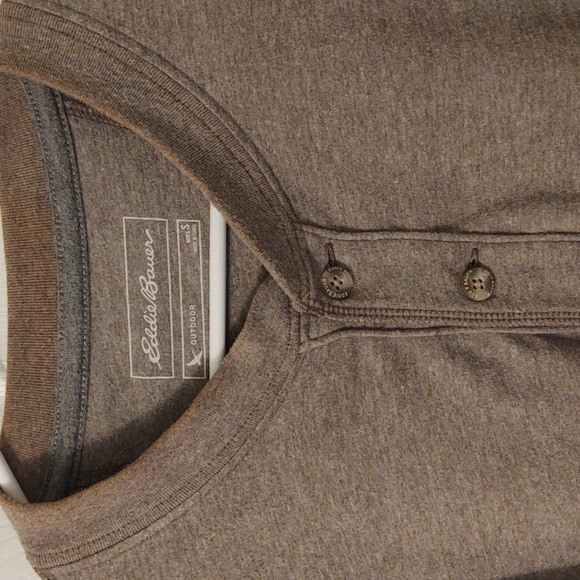 1 for $15, 2 for $25, 3 for $30 - Eddie Bauer long sleeve Henley shirt - tan - Picture 2 of 3